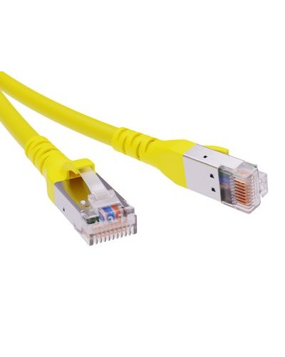 Патч-корд экранированный CAT6A SF/UTP 4х2, LSZH, желтый, 1.5м DKC RN6ASF4515YL в Абакане Патчкорды (медные) Pintop.ru