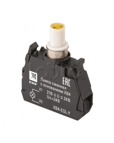 Лампа сменная c основанием XB4 желтая 24В EKF PROxima (XB4-ESL-Y) в Абакане Источники света(Лампы) Pintop.ru