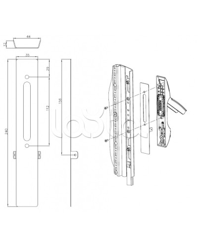 Накладка под опломбировку замка Elbox EMS-LP в Абакане Аксессуары для стоек и шкафов Pintop.ru