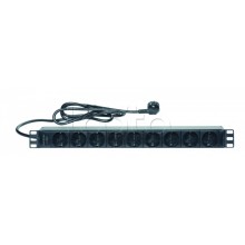 Блок розеток 1U, 9 розеток Schuko Eurolan 60A-61-01-09BL