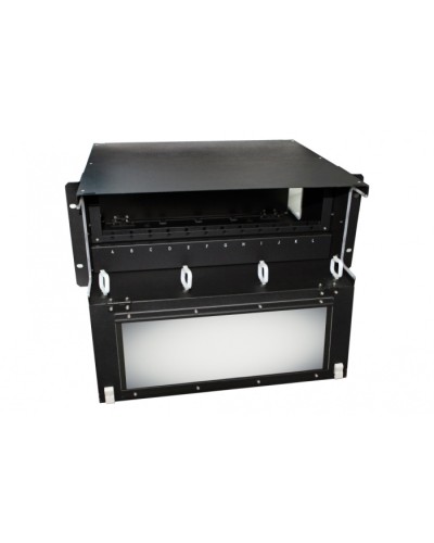 Патч-панель 19” универсальная Hyperline FO-19BX-4U-F2-12xSLT-W120H32-EMP в Абакане Кросс оптический Pintop.ru