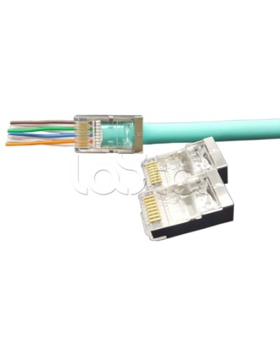 Разъем легкой оконцовки RJ-45 (8P8C) под витую пару Hyperline (PLEZ-8P8C-U-C5-SH-100) в Абакане Патч-корды и пигтейлы Pintop.ru