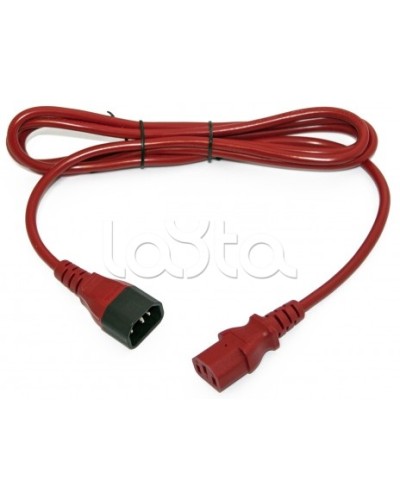 Кабель питания монитор-компьютер Hyperline PWC-IEC13-IEC14-1.0-RD в Абакане Патч-корды и пигтейлы Pintop.ru