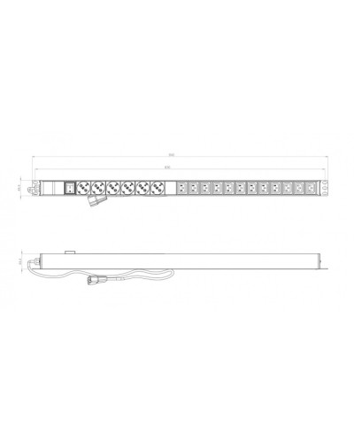 Hyperline SHE-6SH-12IEC-S-2.5AIEC Блок розеток вертикальный в Абакане Блоки розеток Pintop.ru