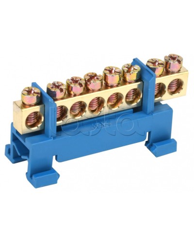 Шина нулевая изолированная с одним угловым изолятором ШНИ-6x9-8-С-С IEK (YNN10-69-8P-K07) в Абакане Клеммные колодки Pintop.ru