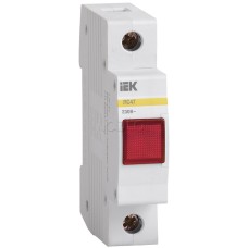 Лампа сигнальная красная DIN 1P неон ЛС-47 IEK MLS10-230-K04