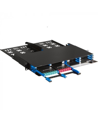 Бокс 19 на 12 компактных кассет MPO, 1U, черный LANMASTER (LAN-FOBM-12MCC-1U) в Абакане Патч-корды оптические Pintop.ru