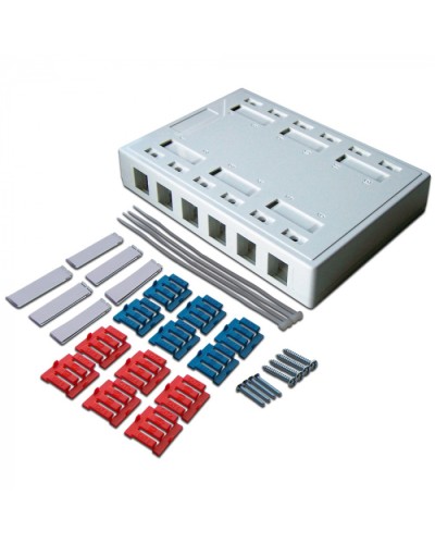 Коробка настенная на 12 кейстоунов, белая LANMASTER (LAN-MB-12K-WH) в Абакане Распределительные коробки Pintop.ru