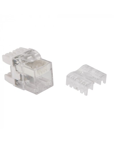 Модуль Keystone, RJ45, кат.6, UTP, 180 градусов, с индикатором, белый LANMASTER LAN-OKi45U6/180 в Абакане Коннекторы Pintop.ru