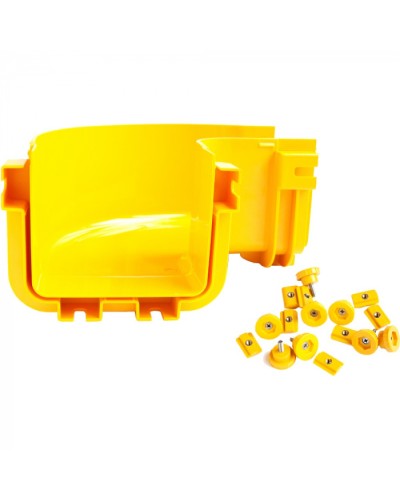 Горизонтальный поворот 90° оптического лотка 600 мм, желтый LANMASTER (LAN-OT600-HC90/NC) в Абакане Аксессуары для лотков Pintop.ru