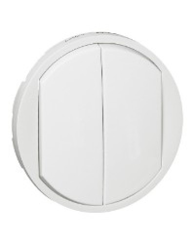 Лицевая панель для выключателя двойного белый Celiane Legrand 068002 в Абакане Аксессуары для кабель-канала Pintop.ru