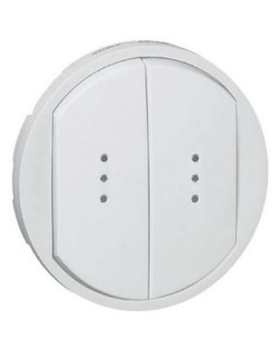 Лицевая панель для выключателя двойного с индикацией белый Celiane Legrand 068004 в Абакане Аксессуары для кабель-канала Pintop.ru