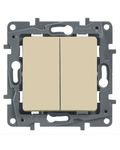 Выключатель двухклавишный 10 AX 250 В слоновая кость Etika Legrand 672302 в Абакане Аксессуары для кабель-канала Pintop.ru