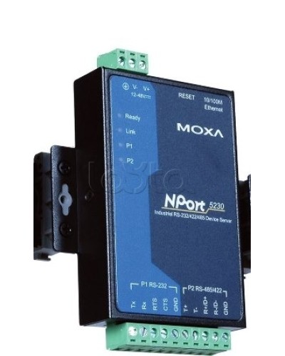 Сервер 2-портовый RS-232 + RS-422/485 в Ethernet Moxa NPort 5230-T в Абакане Дополнительное оборудование для ОПС Pintop.ru