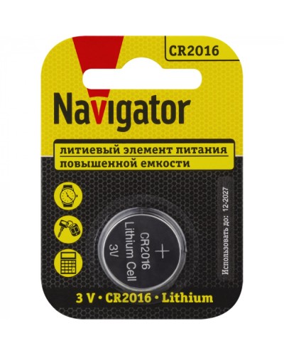 Элемент питания Navigator 93 821 NBT-CR2016-BP1 в Абакане Электротехническое оборудование Pintop.ru