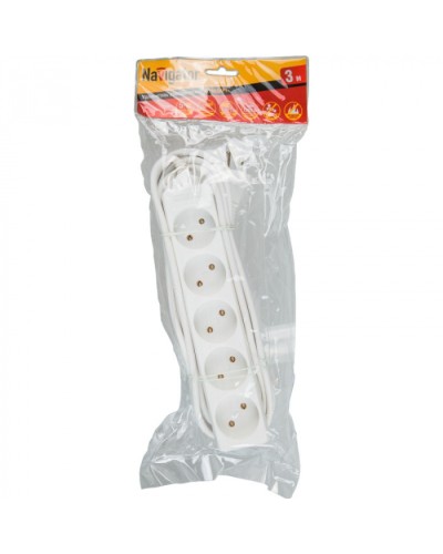 Удлинитель Navigator 71 554 NPE-S-05-500-X-2x0.75б/з 5 гн. 5м в Абакане Блоки розеток Pintop.ru