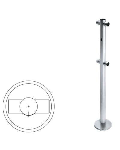 Стойка ограждения i-образная с отверстием под фиксатор (антик серебро) Oxgard в Абакане Ограждения Pintop.ru