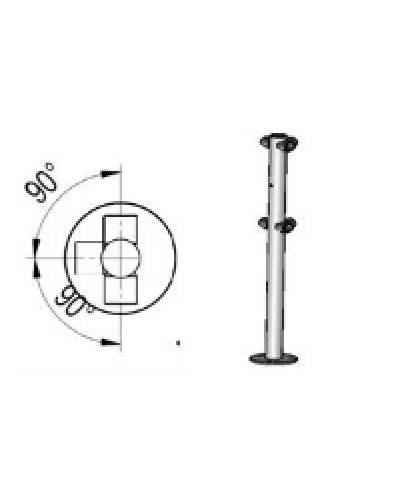 Стойкаограждения с отверстием под фиксаторТ-образная Oxgard Стойкаограждения с отверстием под фиксатор Т-образная (ВЗР 1996.09.32) в Абакане Ограждения Pintop.ru