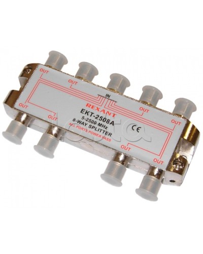 Делитель телевизионный ТВх8 под F разъём 5-2500 МГц СПУТНИК (5шт/уп) REXANT 05-6205 в Абакане Системы видеонаблюдения Pintop.ru