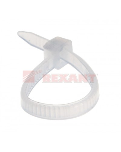 Хомут-стяжка нейлоновый 2.5х60 мм белый (100шт/уп) REXANT 07-0060 в Абакане Стяжки-хомуты Pintop.ru