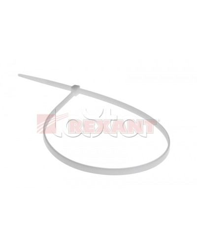 Хомут-стяжка нейлоновый 5х350 мм белый (100шт/уп) REXANT 07-0350 в Абакане Стяжки-хомуты Pintop.ru