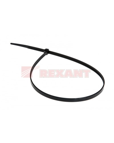 Хомут-стяжка нейлоновый 5х450 мм чёрный (100шт/уп) REXANT 07-0451-5 в Абакане Стяжки-хомуты Pintop.ru