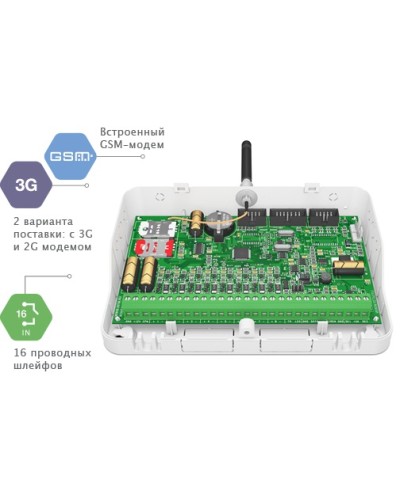 Панель контрольная охранно-пожарная Ritm Контакт GSM-5-2 (без голоса) RITM.LINK с контролем АКБ в Абакане GSM мониторинг Ritm Pintop.ru