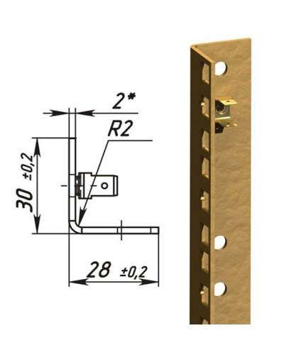 Направляющие L-образные для шкафов 24U (2 шт/уп.) TLK TLK-VNS2-L-24U в Абакане Полки для шкафов и стоек Pintop.ru