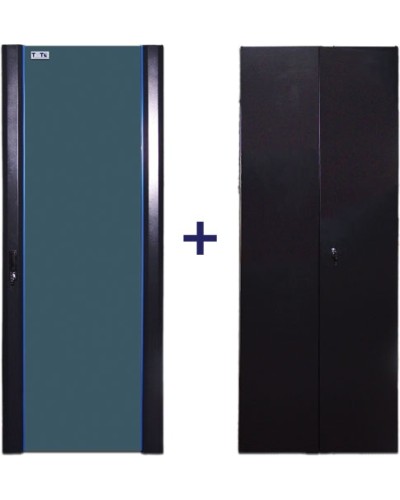 Комплект дверей 47U, 600 мм, черный, передняя - стекло, задняя - распашная металл TWT TWT-CBB-DR47-6x-S-G1 в Абакане Аксессуары для стоек и шкафов Pintop.ru