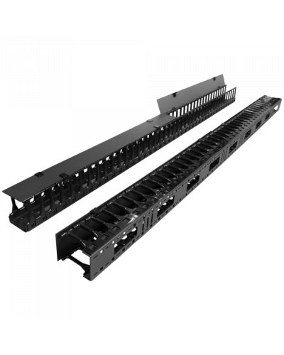Вертикальные органайзеры с пласт пальцами 149 мм, 42U, черные TWT (TWT-CBB-DVO-42U/M) в Абакане Кабельные органайзеры Pintop.ru
