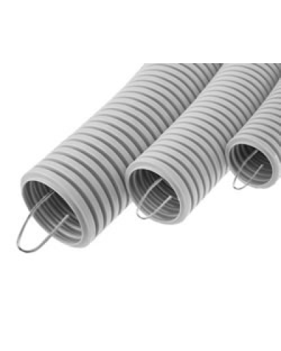 Труба HFFR гофрир. легкая, с зондом, без галогена, ПЛЛ 40мм Экопласт 20140HFR-W в Абакане Труба гофрированная Pintop.ru