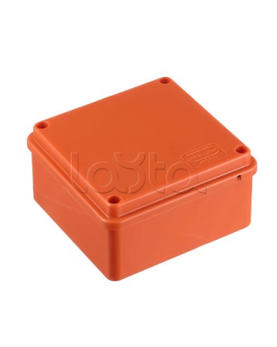 JBS100 Коробка огн. E110, о/п 100х100х55мм, с гладкими стенками, без галогена, IP56, 4P, (2,5-16 мм2), цвет оранж. Экопласт (42327HF) в Абакане Коробки (ОКЛ) Экопласт Pintop.ru