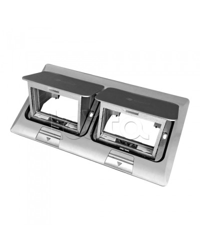 Люк в пол на 2x2 поста (45х45мм) в комплекте с коробкой и суппортом, сталь Экопласт (70027) в Абакане Системы лючков и колонн Pintop.ru