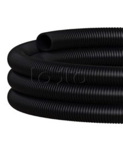 NR040 Двустен. труба ПНД гибкая откр. прокладки, SN29, с зондом, D40мм (50м) чёрный Экопласт (801040HFR-UF-BL) в Абакане Труба гофрированная Pintop.ru