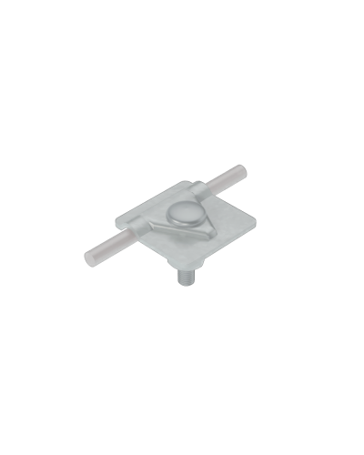 Универсальный соединитель для прутка Ø 5-10 мм с 1 пластиной 40х40 мм КМ-Профиль (USM-D5-10) в Абакане Аксессуары для лотков Pintop.ru