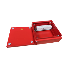 Коробка распределительная огнестойкая КРОПС, IP55, габаритные размеры 150х150х80 мм, для кабелей сечением до 4 мм2, 4 клеммы КМ-Профиль (FRJB-KM-ST5-4-04-КРОПС-IP55)