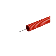 Труба гофрированная ПНД лёгкая d50 мм с зондом трудногорючая безгалогенная (HFFRLS), (уп. 15 м) КМ-профиль (KM-FRTG-50)