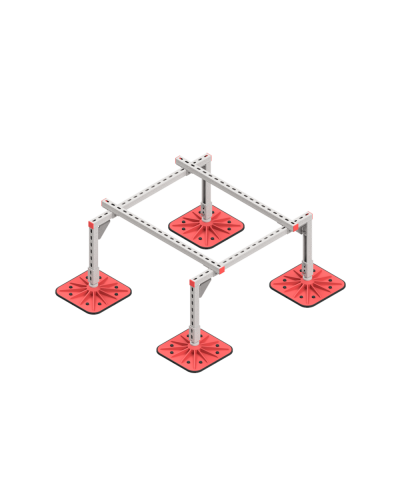 Опорная конструкция для установки оборудования TECHNORAPTOR FOOT 1000х1000 КМ-профиль (KM-TR-F-SSEI-1000-1000) в Абакане Системы видеонаблюдения Pintop.ru