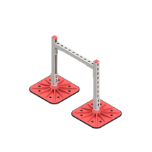 Опорная конструкция для горизонтальных прямоугольных воздуховодов и металлических лотков кабеленесущих систем TECHNORAPTOR FOOT 500х500 HD КМ-профиль (KM-TR-F-SSHRAD-500-500 HD)