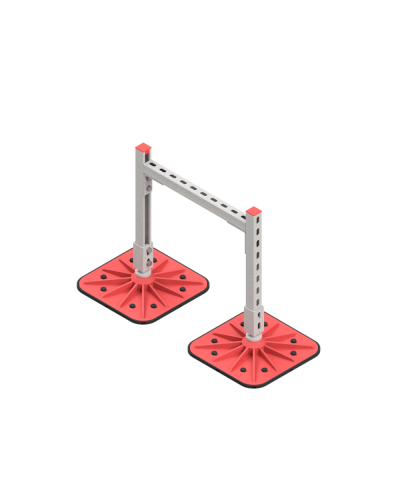 Опорная конструкция для горизонтальных прямоугольных воздуховодов и металлических лотков кабеленесущих систем TECHNORAPTOR FOOT 500х500 HD КМ-профиль (KM-TR-F-SSHRAD-500-500 HD) в Абакане Системы видеонаблюдения Pintop.ru