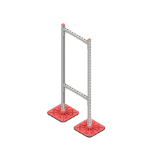 Опорная конструкция для горизонтальных прямоугольных воздуховодов и металлических лотков кабеленесущих систем TECHNORAPTOR FOOT 500х1500 HD КМ-профиль (KM-TR-F-SSHRAD-500-1500 HD)