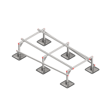 Опорная конструкция для установки оборудования TECHNORAPTOR STEELFOOT 1000х2000 тип 2 HD КМ-профиль (KM-TR-STF-SSEI-1000-2000-2 HD)