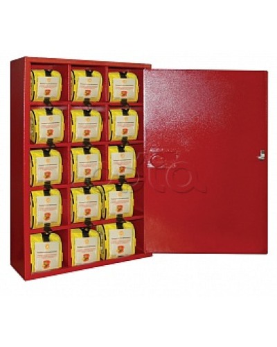 Футляр металлический секционный ПОЖТЕХНИКА ФМС-15 закрытый, красный в Абакане Пожарные шкафы Pintop.ru
