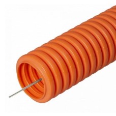 Труба гофрированная ПНД лёгкая 350 Н безгалогенная (HF) оранжевая с/з д63 (15м/360м уп/пал) Промрукав (PR.026361)