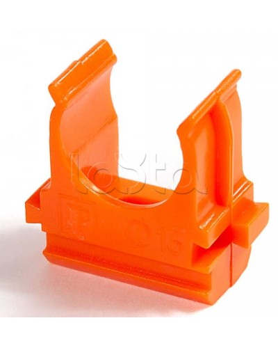 Крепёж-клипса для труб АБС-пластик оранжевая д25 в малой упаковке (10шт/500шт уп/кор) Промрукав (PR13.0068) в Абакане Держатели, клипсы, скобы Pintop.ru