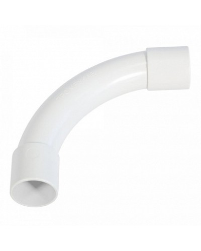 Соединитель угловой белый d20 мм (5шт/300шт уп/кор) Промрукав (PR13.0464) в Абакане Повороты, муфты, тройники Pintop.ru