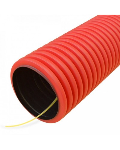 Труба гофрированная двустенная ПНД гибкая тип 750 (SN16) с/з красная д110 (50м/уп) Промрукав (PR15.0053) в Абакане Труба гофрированная Pintop.ru