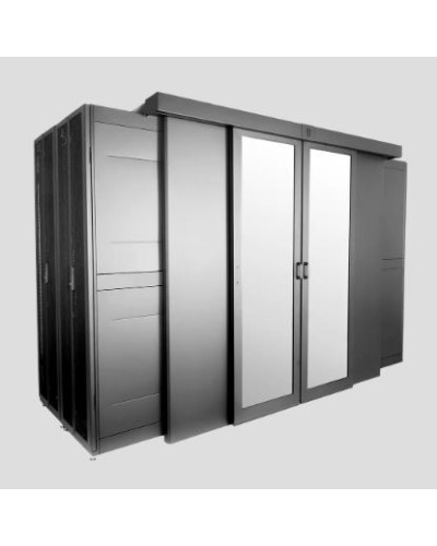 Двери двухрядного коридора поликарбонат сдвижные 42U для шкафов серии ШТК-СП-42.×.× ЦМО ЦОД-СП-Д2-42-9005 в Абакане Аксессуары для стоек и шкафов Pintop.ru
