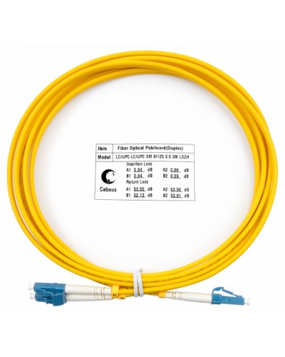 Шнур оптический duplex LC-LC 9/125 sm 3м LSZH Cabeus FOP(d)-9-LC-LC-3m в Абакане Патч-корды оптические Pintop.ru
