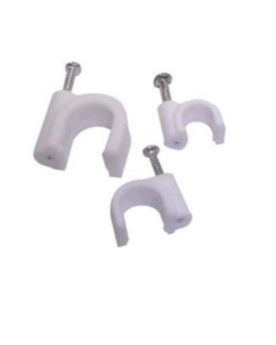 Скоба пластиковая с гвоздём круглая (100 шт/уп) СПК 10 в Абакане Крепежные изделия Pintop.ru